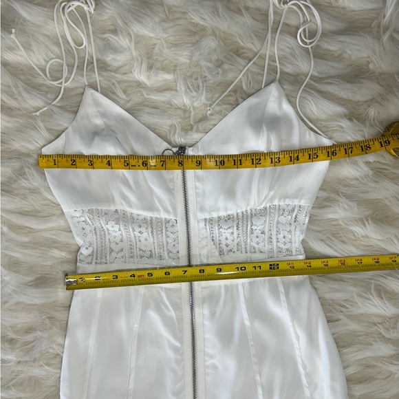 FOR LOVE & LEMONS Lovebird Lace Midi Dress in White, Size S - Picture 9 of 11